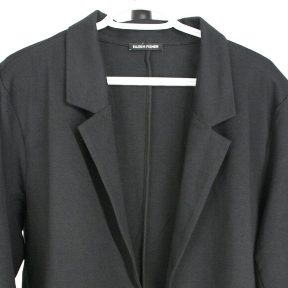 Eileen Fisher Black Cotton Blend Easy Fit Washable Ponte Blazer Sz 2X - 3X*** - Picture 4 of 14